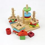 Goodgoods 木製ブロック 3Dパズル キッズ 組み合わせ 知育玩具 013-lzgy-sd2522(16*16cm 約650g)