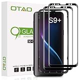OTAO (オタオ) Galaxy S9 Plus スクリーンプロテクター 強化ガラス (2枚セット) 3Dカーブドットマトリックス [フルスクリーンカバレッジ] Samsung Galaxy S 9 Plus用 取り付けトレー付き [ケースフレンドリー]