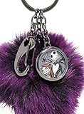 The Nightmare Before Christmas Jack & Sallyポンポン付き時計キーリング