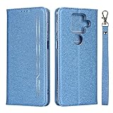 AQUOS Sense4 plus ケース シャープ sense4plus ケース 楽天モバイル / SH-M16 SIMフリー 対応 SH-M16 ケース SHM16 センス4plusに適合する アクオス センス4 プラス ケース センス 4plus センス4plus スマホケース 手帳 CASE 【iCoverCase】 ベルトなし スマホケース スプラット同梱 スクラブ処理 砂地の質感 マグネット 【弱磁】 ブルー