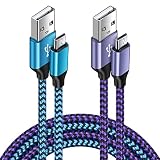 Viviber マイクロ usb ケーブル Micro B ケーブル【1.8M/2色】2.4A急速充電 PS4 充電ケーブル ナイロン編み Android スマホ充電ケーブル アンドロイド高速充電ケーブル タイプbケーブル B充電コード 高速データ転送 Sharp Aquos Pad/Zeta, Sony Xperia J1/A/Z3,などMicro B端子機器対応