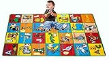 Kids Rug ABC Animals 3' X 5' Children Area Rug for Playroom & Nursery - Non Skid Gel Backing (39" x 