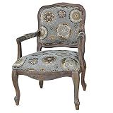 Crestview Collection CVFZR897 Birch Hillcrest Rustic Frame & Pattern Chair [並行輸入品]