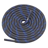 靴ひも シューレース 丸ひも 頑丈 耐用 登山靴用 ブーツ用 丸柄 グレー×ブルー 140cm