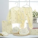 moonvvin 赤ちゃん服 新生児 ベビー服 長袖 男女兼用 かわいい 春夏 綿100％ 帽子 7セット 満月/出産祝い/プレゼント 適合身長59cm