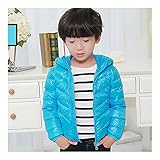 子供　可愛い　ダウンジャケット　キッズ　ダウンコート　着心地良い　保温　防寒　ブルー　150