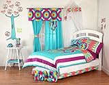 One Grace Place Terrific Tie Dye Canopy (Mesh), Aqua Blue, Royal Blue, Purple, Yellow, Green, Orange