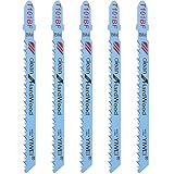 Manyao 5 Pcs T101BF Bi-metal T-Shank Jigsaw Blades Cutting Tool Clean For Hardwood