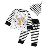 ベビー服 可愛いスーツ　長袖カバーオール　3点セット（上着＋パンツ＋ヘッドバンド）子供服　赤ちゃん服　幼児　キッズ服　ロンパース カバーオール　出産祝い　ストライプ柄 (100)