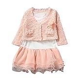 Domybest子供服 女の子　フォーマル ワンピース コート　2点セット　ピンク　チュチュスカート　ドレス　セット長袖 結婚式 発表会 入園式 入学式 卒園式 卒業式 七五三 (120(身長115-