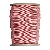 金天馬 千鳥柄ゴム 10コール 約10㎜幅 20mボビン巻 平ゴム 柄ゴム 文具 ラッピング 和柄 ブックバンド ノートバンド (赤/白)