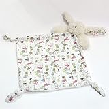 MogoMogo赤ちゃん用　手作りなぐさめるタオル　ふんわりビロード生地　ウサギ花柄　0歳以上幼児涎掛け