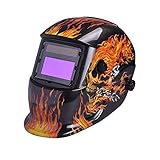 Nuzamasソーラーパワードオートダークニング溶接ヘルメットマスク溶接アークティグミグの火災スカルフェイスプロテクションシェード範囲を調整したプラズマ切断DIN4 / 9-13 UV / IV保護D