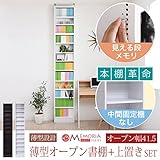 MEMORIA 棚板が1cmピッチで可動する 薄型オープン幅41.5 上置きセット