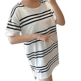 Marshel マタニティ トップス tシャツ 授乳口付き チュニック ボーダー 産前 産後 妊婦服 ネイビー L