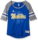 NBA Girls 7 – 16 Golden State Warriors hi-loラグランTシャツ、M ( 10 – 12 )、ブルー