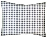 SheetWorld Crib / Toddler Percale Baby Pillow Case - Grey Gingham Check - Made In USA by sheetworld