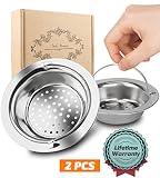 2pcs Kitchen Sink Strainer、MagiftシンクドレインステンレススチールStrainer withハンドル – Largeワイドリム4.3 "直径ハンドヘルドと耐久性Stra