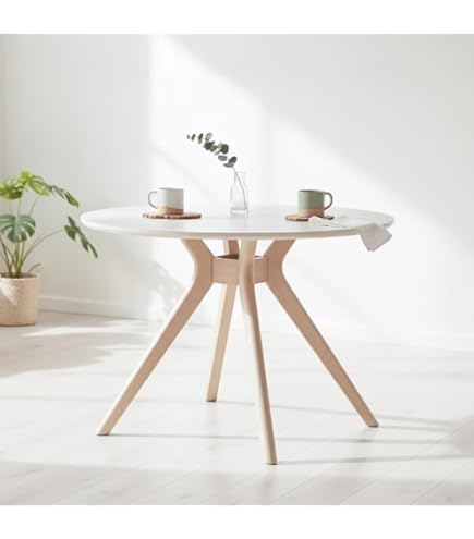 IKEA ピントルプテーブル, 丸形 ライトブラウンステイン/ホワイトステイン イケア（IKEA） IKEA - - PINNTORP - ピントルプ - テーブル 丸形