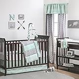 Mint Green and Grey Arrow Stripe 4 Piece Baby Crib Bedding Set by The Peanut Shell by The Peanut She
