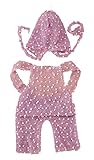 （シャイニング　ガールズ）shining girls ベビー服　赤ちゃんサロペット　記念撮影用道具　ロンパース　サロペット・帽子　２点セット (パープル)