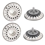 uxcell シンク ドレイン ストレーナー スクリーン ストッパー 金属 フィルタ バスケット キッチン バスルーム 4個入り