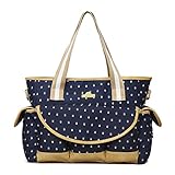 マザーズバッグ 大容量 おしゃれ 便利 赤ちゃん かわいい 花柄【Rush.Cオリジナルハンカチセット】161 (ネイビー)