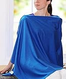 Nursing Cover - Full Coverage Poncho Style, 100% Cotton, Lightweight, Zipper Adjustment, Ideal for N
