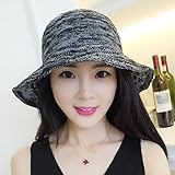 Hatrita-J 日除け帽漁師帽女折りたたみカジュアル百搭小シルクハット日焼け止め日除け帽子夏盆帽潮 g