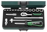Stahlwille 40/13/6 Socket Set with Sturdy Sheet Steel Case, 1/4' Drive, 19 Pieces [並行輸入品]