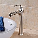 Senlesenウォーターフォール浴室蛇口シンクVesselシングルハンドル盆地ミキサータップ、ORBオイルはブロンズ洗面所洗面Tallボディ SE5587