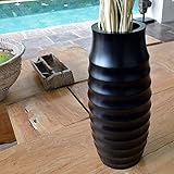 マホガニー モダン フラワーベース A 【 アジアン雑貨 アジアンインテリア バリ雑貨 花瓶 花器 黒 ブラック アートプランツ 造花 枝 】