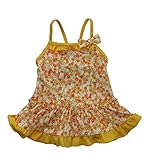 フラワー 小花柄 フリル ワンピース 水着 キッズ ベビー 80㎝ イエロー