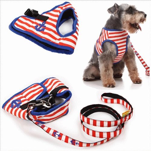 【Lucky】 マリンボーダー ソフトハーネス＆リードセット ( レッド 赤 XL )