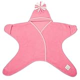 タッペンス＆クランブル Tuppence & Crumble おくるみ スターラップ 4～10ヶ月 星型 ベビー アフガン フリース 足つき BFSTARWn ローズピンク Star Baby Wra