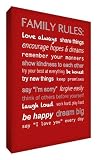 Feel Good Art Thick Box Canvas Family Rules (A1, Red) by Feel Good Art