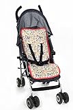MeZooMe 100 Percent Organic Cotton Reversible Cushion Padded Stroller Liner (Coral) by MeZooMe