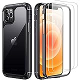 iPhone12Pro Max ケース 6.7インチカバー 透明 フィルム2枚付き フルボディ ケース レンズ&液晶&落下保護 耐衝撃性 擦