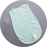 ベビー スリーパー 2重より柔らか ゼ スリーパー 秋用 パジャマ ベビー 寝袋 オーガニックコットン 夏用 綿 薄手 子供 赤ちゃん ボタン開閉式 プレゼント40*70 cm 雲 グリーン