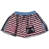 【本体綿100％】2018年 夏物 UZUCHAT ウズチャット 天竺 レース乗せ ３分丈パンツ レッド◇95cm