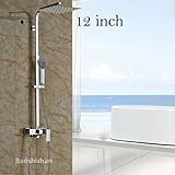 8/10/12 " Stainless Steel Rain Shower Head Bath Shower Mixer Faucet Set Single Handle Wall Mount wit