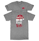 Be Merry and Roll Tideアラバマ大学のクリスマスTシャツ – Athletic Heather 4L グレイ