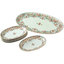 有田焼大皿　5枚セット Amazon.co.jp: 有田焼 プレート 皿 :佐賀錦 ベリー セット(大皿1枚 約