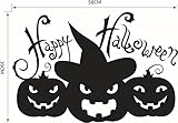 oSYE Happy Halloween Spooky Cemetery Pumkins魔女子供の部屋の壁デカールウィンドウステッカーハロウィンデコレーション