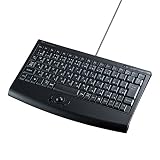 サンワサプライ トラックボール内蔵USBキーボード 薄型メンブレン テンキー無し ブラック SKB-TR05BK