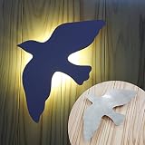 ガーデンのウォールデコ　「フライングバード　B：羽ばたく」　LED照明付き 付属品：電源装置、延長コード2M、明暗センサ　[サテン]