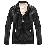 LJYH冬Boys ' Faux Leather Jacket with zips カラー: ブラック