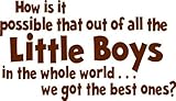 How is it possible that out of all the little boys in the whole world we got the best ones ? Picture