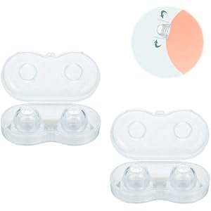 4個入り 乳頭補正器 乳首吸引器 乳頭保護器 乳頭陥没対策 シリコン 収納ケース付き