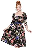 Voodoo Vixen - Women's Allie Dark Floral Dress S